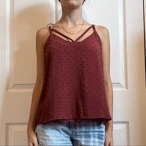 Red Flowy Tank Top Blouse